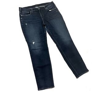 Silver Dark Wash Distressed Jeans